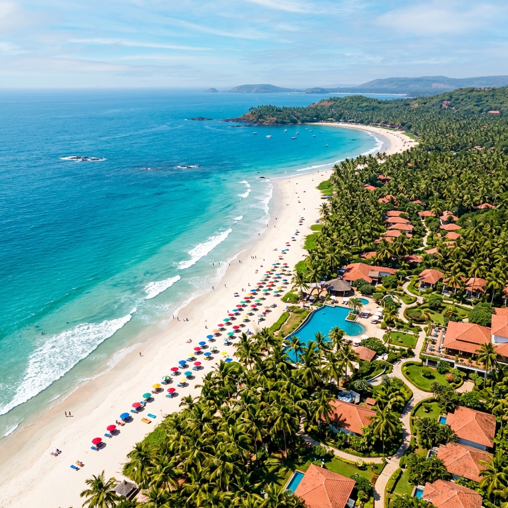 Beautiful Goa beach with turquoise waters